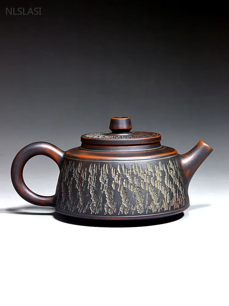 200ml Vintage Purple Clay Teapot Boutique Handmade Purple Mud Kiln Change Kettle Household Chinese Filter Beauty Tea Set