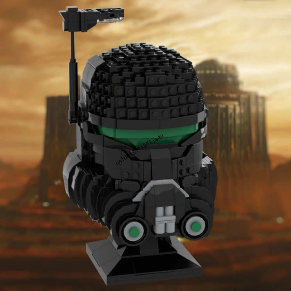 

2024 Creative Moc Particle Building Blocks SPACE WARS Series Movie Crosshair Helmet Assembly Model Statue Kids Toy Children gift