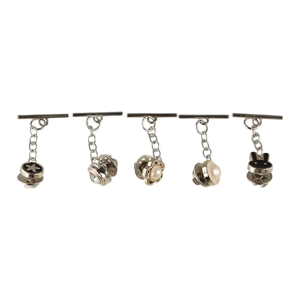 Rabbit Nail-Free Cardigan OT Buckle Crown Detachable Flower Anti-light Brooch Button Tightener Adjustable