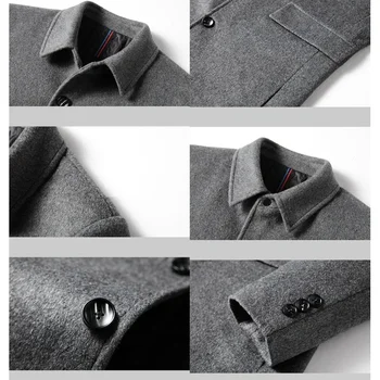 TFETTERS Men's Woolen Winter Trench Coat 4 TFETTERS Casual Trench Coats Mens 2026 Solid Turn-Down Collar Woolen Coat Men Overcoat Long Jacket for Men Winter Mantel Herren 4