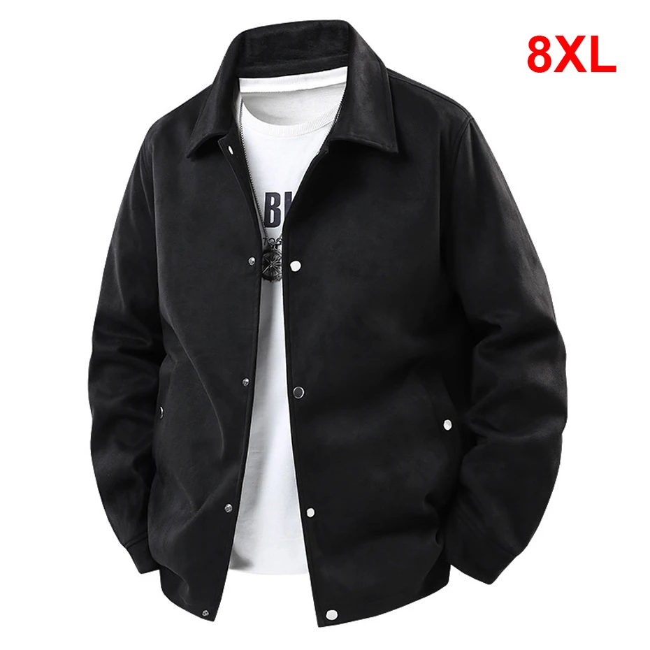 

8XL Plus Size Jacket Men Fashion Casual Solid Color Jacket Fashion Casual Spring Autumn Jacket Coat Male Big Size 8XL