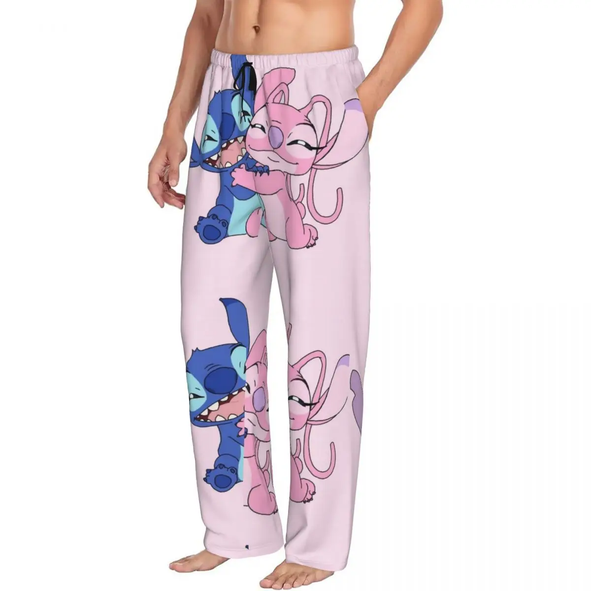 Pantaloni da pigiama personalizzati Lilo e Stitch Pigiami da uomo Pantaloni da notte elasticizzati con tasche