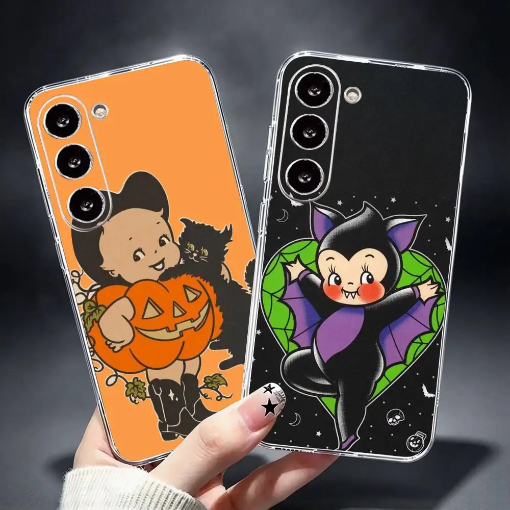 Halloween Kewpie Cute Angel Baby Phone Case Silicone Soft for Samsung Galaxy A73,A72,A71,A70,A53,A52,A51Cover