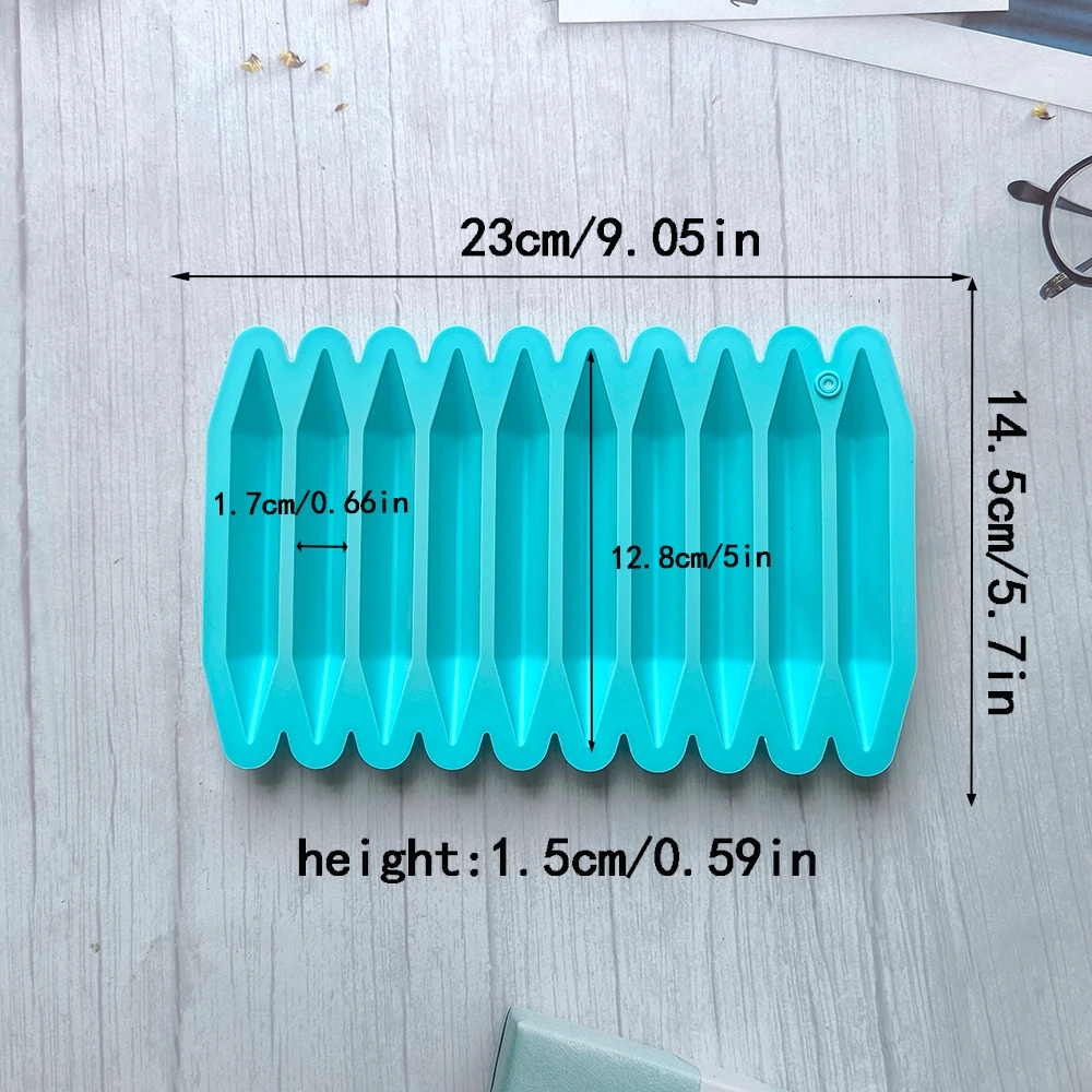 10 Holes Strip Shaped Silicone Chocolate Mold Complementary Food Tooth Grinding Biscuits Dim Sum Mold DIY Crayon Mold