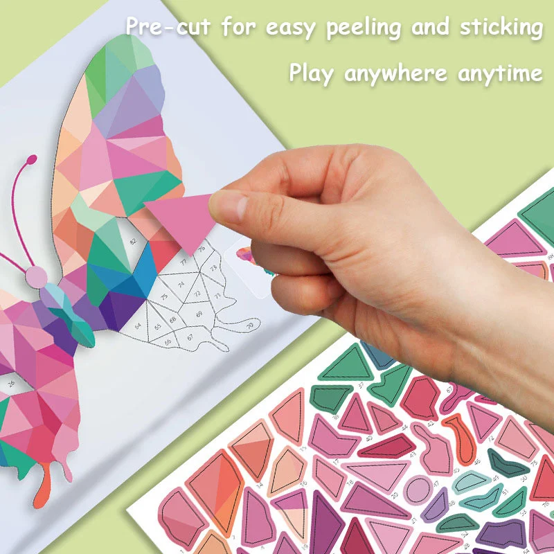 3D Geometric Collage Educational Toy Kids Cartoon Stickers Beginner Craft Kit