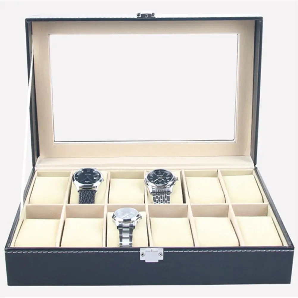 Retro Storage Holder  Multi-functional Anti-drop Storage Box  12 Slots Exquisite Watch Storage Case