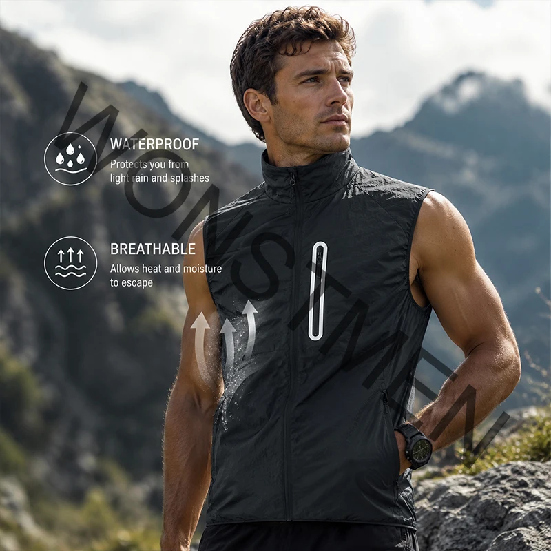 Summer Unisex Running Vest Waterproof Packable Men Women Lightweight Breathable Hiking Fishing Sleeveless Jacket Waistcoat