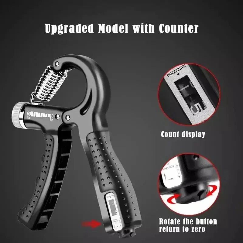 

FEYA 5-60Kg Adjustable Grip Strength Trainer with Finger Exerciser Hand Grip Strengthener for Muscle Building and Injury Recover