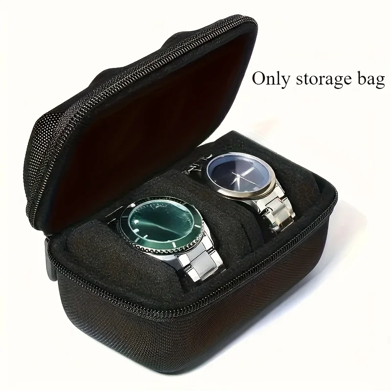 Hard-Shell 2 Slots Watch Travel Case - Protective Storage Organizer Box for Men and Women's Watches