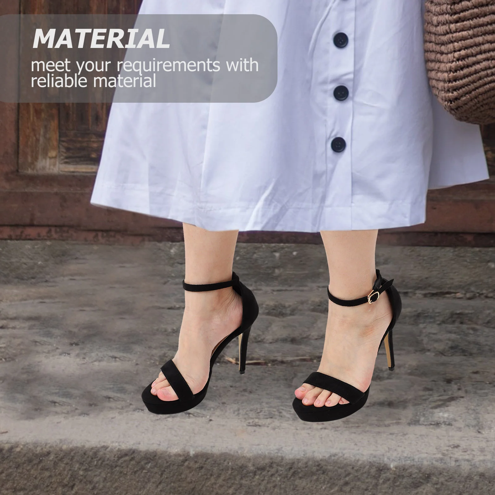 Strappy Sandals Easy-to-match Summer Thick Bottom Elegant Fashion Upper: Suede Creative Moisture-wicking Premium Material