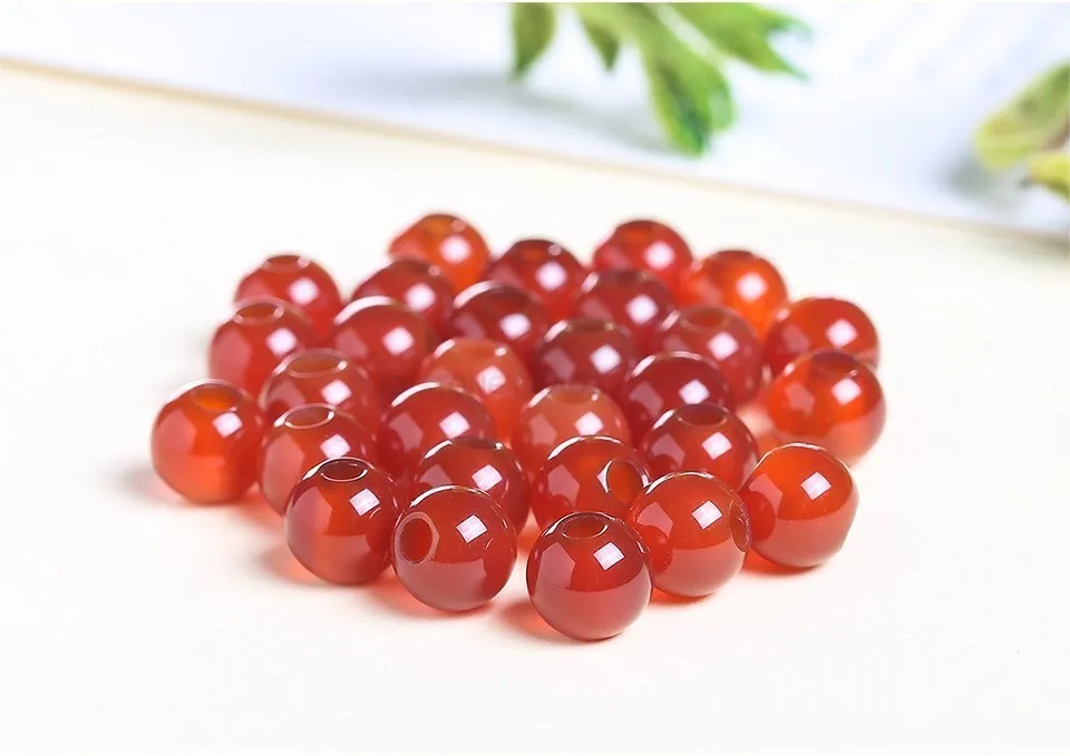 50 teile/los Natürliche Stein Big Loch Perlen Hohe Qualität Amethyst Achat Jade Runde Perle Für Für Schmuck Machen Diy Armband zubehör – Detail 3