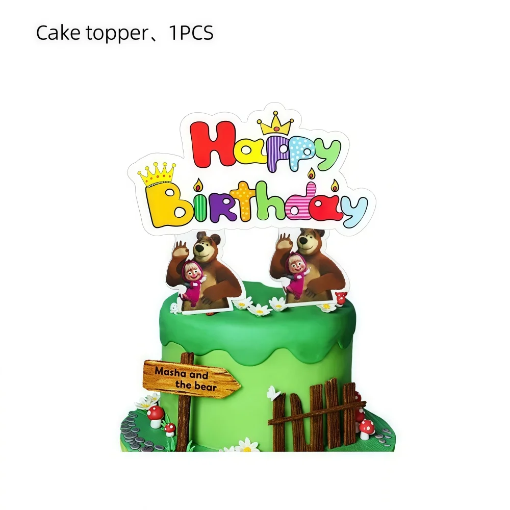 Niedliches Mädchen-Geburtstagsparty-Dekorationsset mit Bärenmotiv: Teller, Becher, Servietten, Ballons für Kinder, Babyparty-Zubehör, Geschenkideen – Detail 17