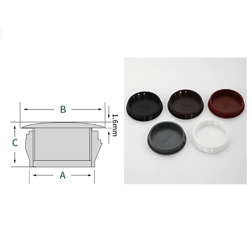 10-100Pcs Black Round Sealing Hole Plug Buckle Plug Nylon Plastic Pipe Plug Cover Plug Screw Cover Inlet&Outlet Plug