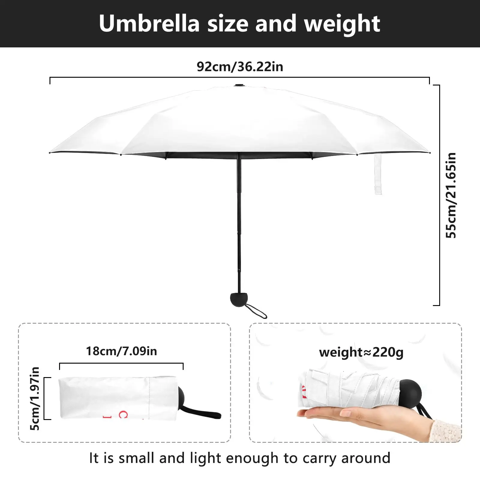 Lightweight Pocket Mini Umbrella Rain Women Anti-UV Sun Protection Five Folding Umbrella Custom Pattern Compact Portable Parasol