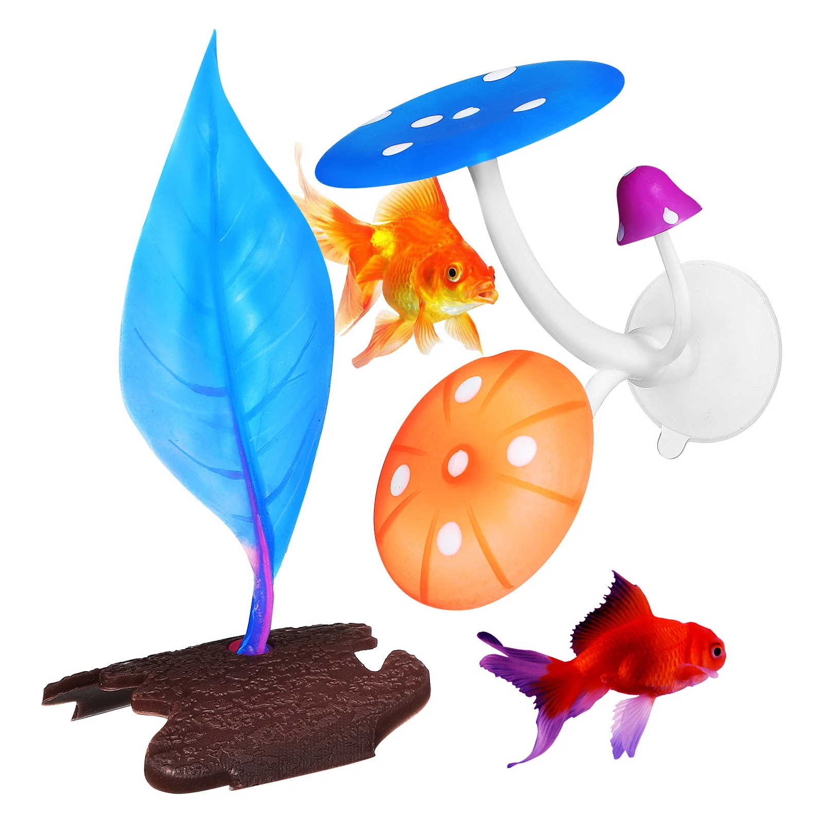 

2Pcs Betta Fish Resting Beds Silicone Aquarium Decorations Mushroom Leaf Ornament Fish Tank Supplies Betta Leaf