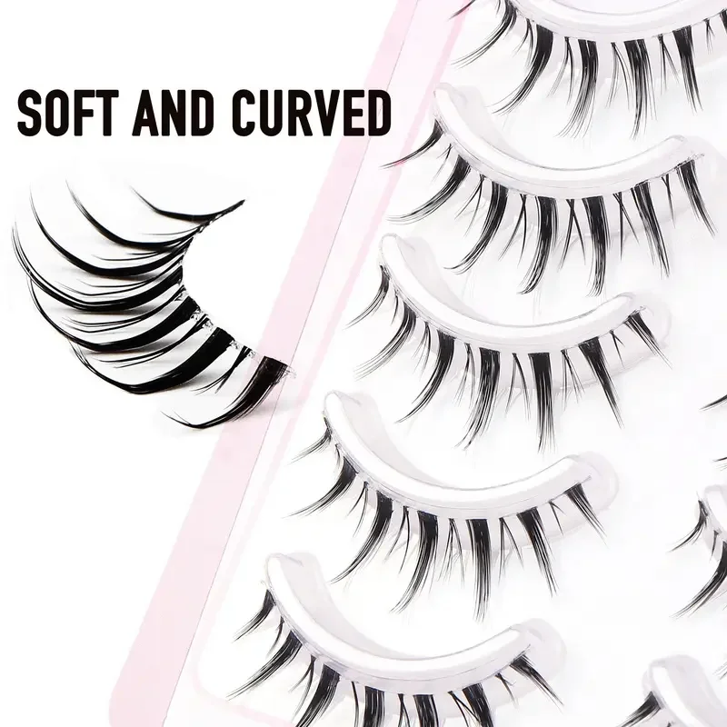 Thick Big Devil Manga Japanese and Korean Eyelashes - Anime Role-Playing Eyelashes Natural Transparent False Eyelashes 8-13mm 5