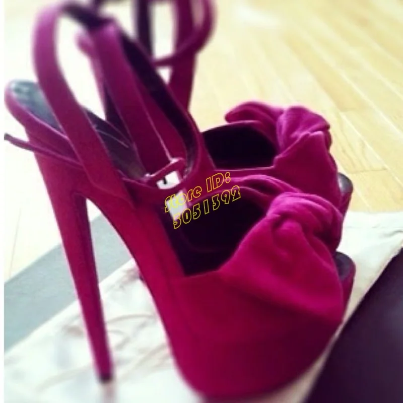 Platform Stiletto High Heel Sandals Runway 2025 New Arrivals Ankle Buckle Strap Open Toe Suede Super High Heel Shoes