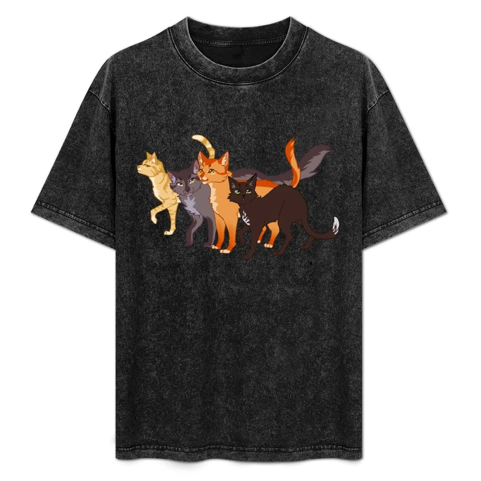 

Firestar Firestar Graystripe Greystripe Sandstorm Sandstorm Ravenpaw Ravenpaw T-Shirt Simple Print Design T-Shirt