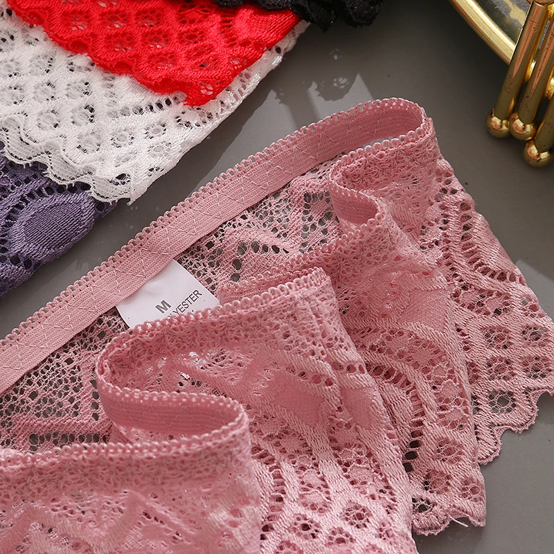 TrowBridge 5PCS/Set Women\'s Panties Lace Thongs Sexy Lingerie Breathable Underwear Female Fashion Hot G-Strings Cozy Underpants