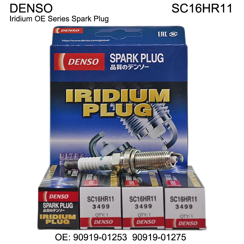 Original DENSO Spark Plugs SC16HR11 3499 OEM 90919-01275 90919-01253 Suitable for Toyota Corolla E 180 etc