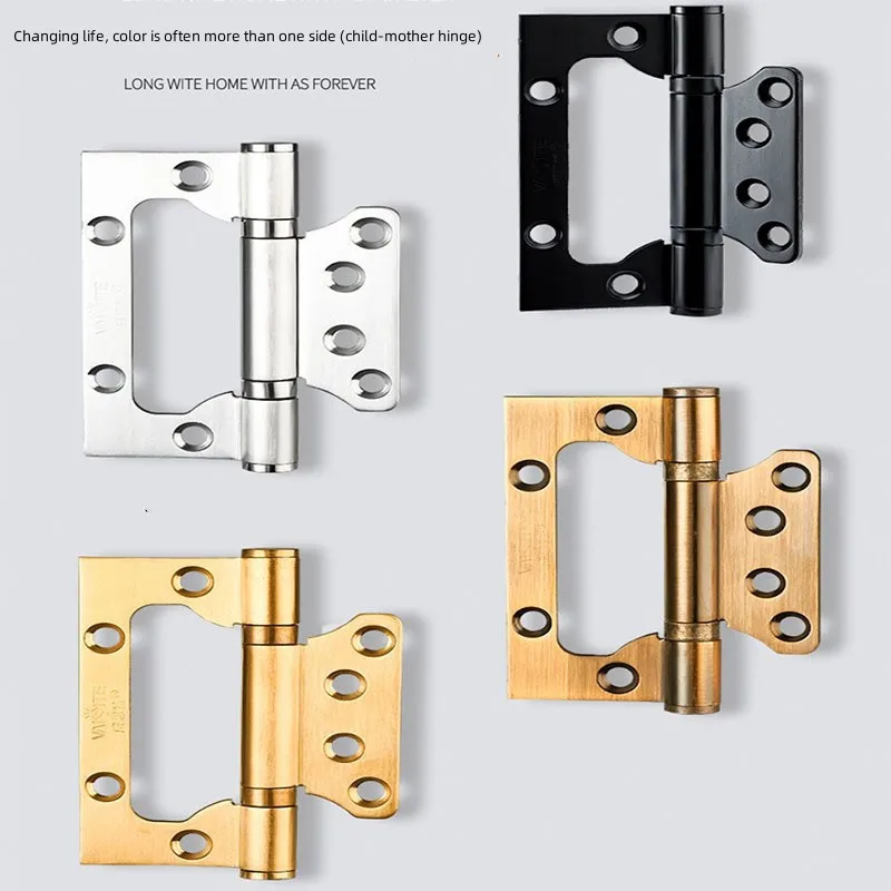 

304 Stainless Steel Wooden Door Master, White Hinge, Thickened Folding, Bearing 4”