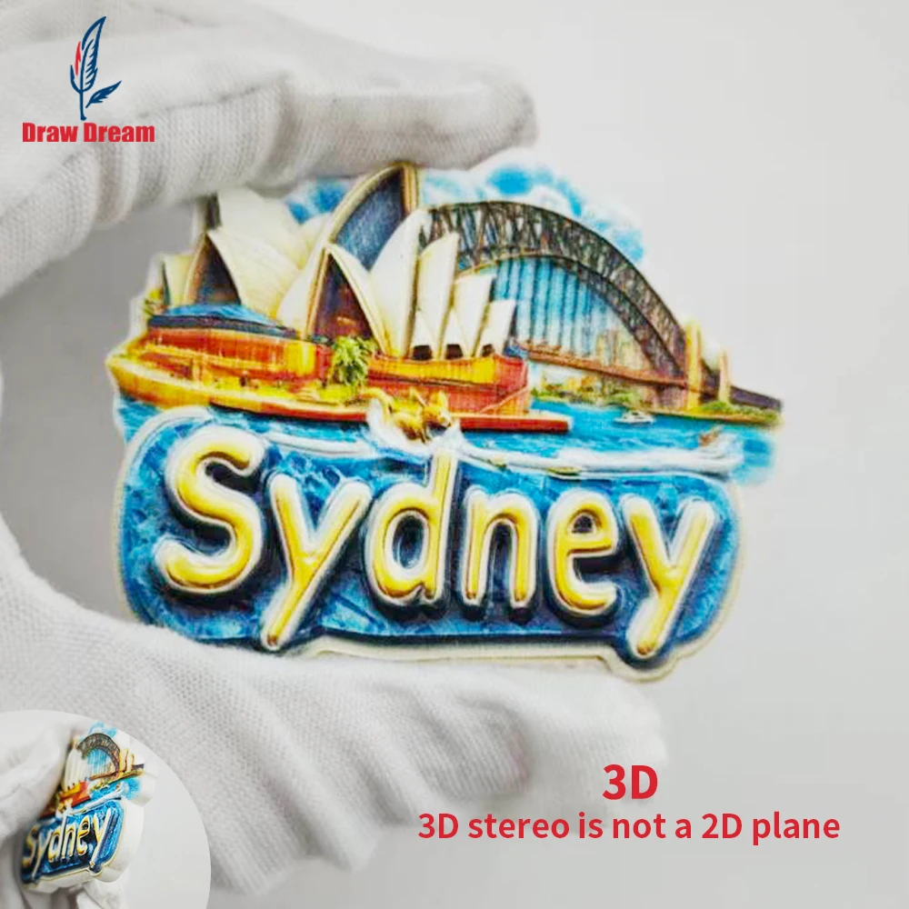 1 Stück Sydney Kreativer 3D-geprägter Kühlschrankmagnet, Weltreise-Souvenir-Kollektion, geeignet für Heim- und Bürodekoration, personalisierter exklusiver Reise-Souvenir-Magnet, Kühlschrankmagnet,