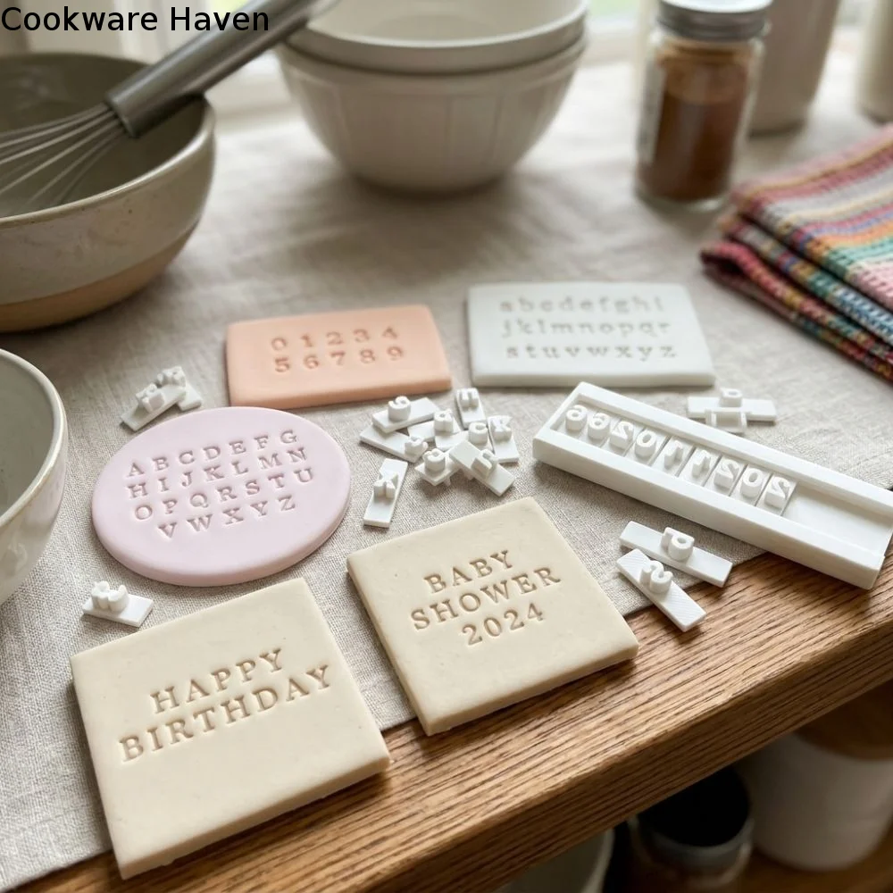 Handmade Clay Letter Number Stamp Set with 26 Letter with Tray Pottery Alphabet Stamping Tool Precise Stamping Clear Imprint