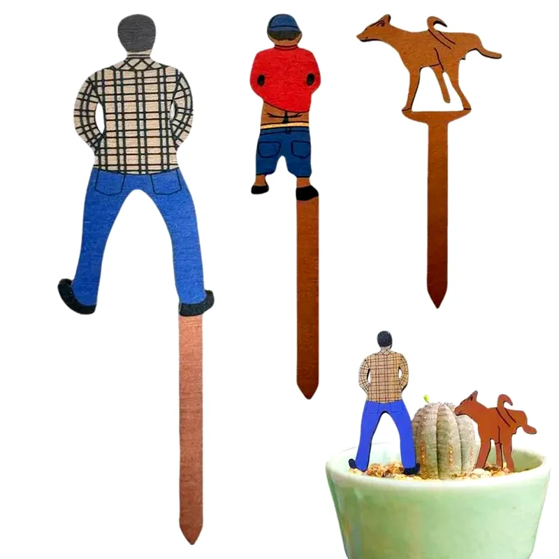 

Wooden Potted Insert Markers Funny Father Son Dog Plant Labels For Succulent Pot Yard Planter Stakes Outdoor Garden Decor