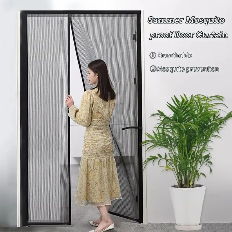 Auto-Close Magnetic Anti-Mosquito Mesh Invisible Door Screen Bug Fly Partition Curtain Self Sealing Magic Mesh For Home