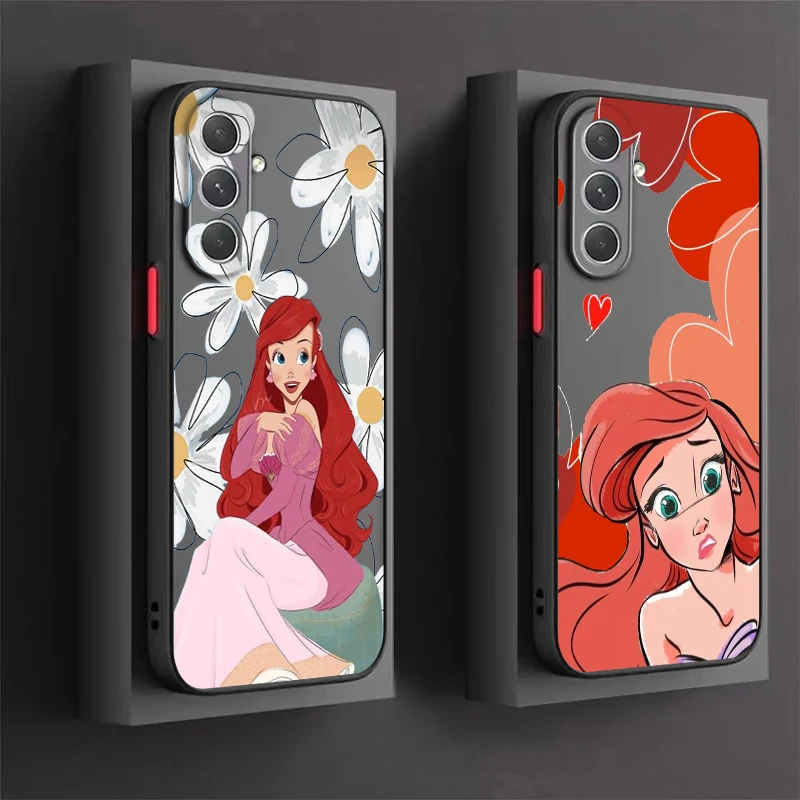 

Mermaid Disney Cartoon Fashion Frosted Translucent For Samsung Note 20 A35 A03 A54 A31 A22 A34 A14 A24 A04 A55 5G Back