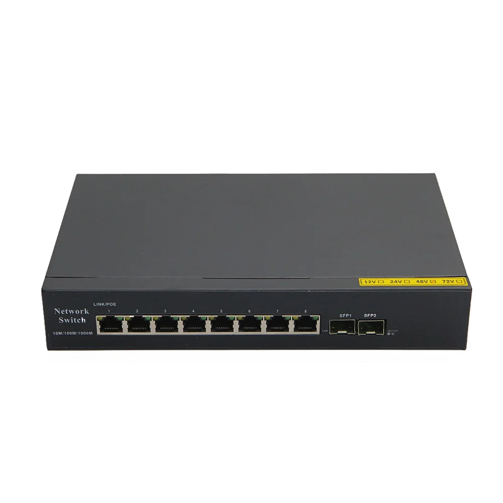 Portu 8 10/100 /1000m Poe + 2port Uplink włącznik Ethernet niezarządzalny przełącznik Poe