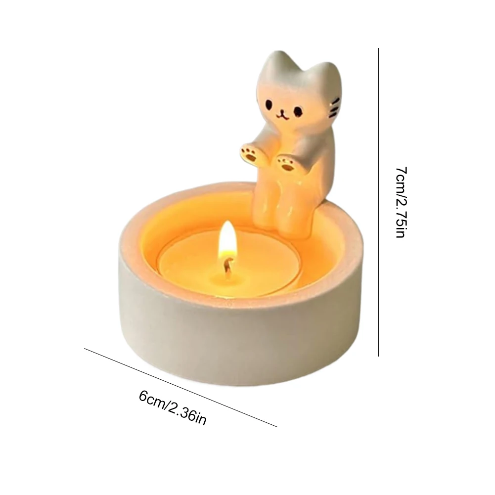 Kitten Aromatherapy Candlestick Resin Decorative Cat Candle Holder Creative Kitten Warming Paws Candlestick Gift for Cat Lover