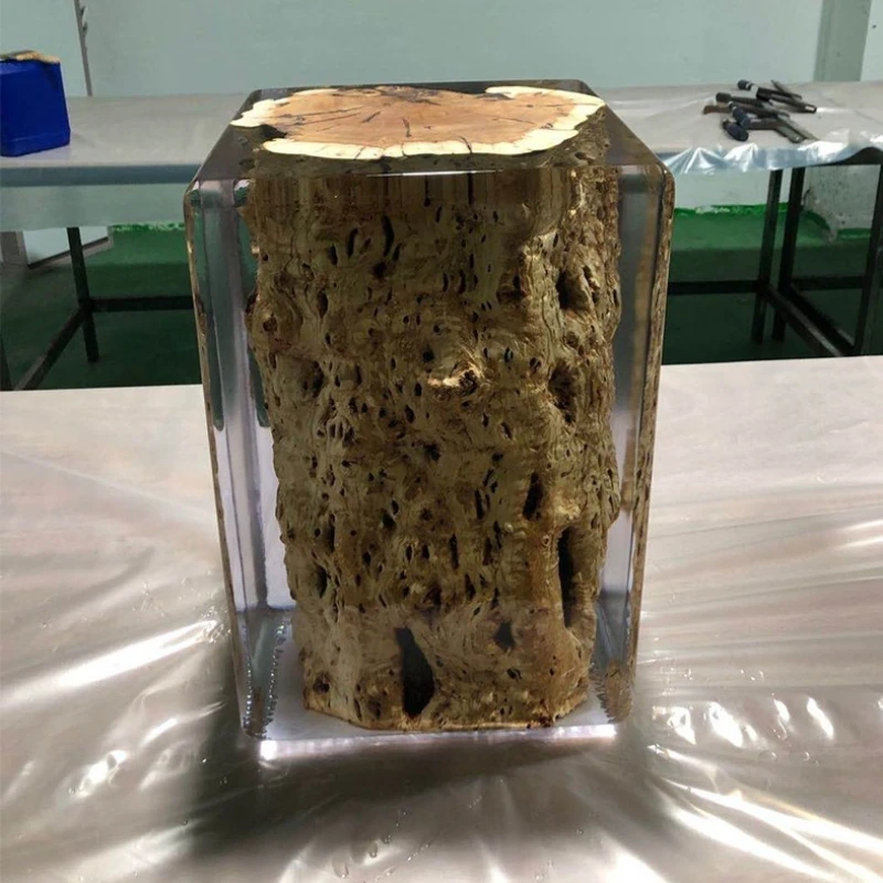 

Transparent crystal epoxy solid wood pier office art chair