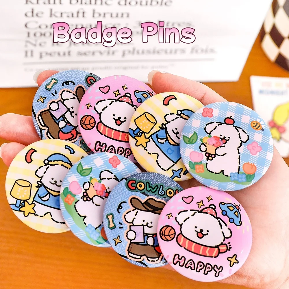 Cartoon Dog Enamel Pin Badge Cute Puppy Design Brooch for Backpack Jacket Student Bookbag Gift Metal Pin with Secure Clutch Back