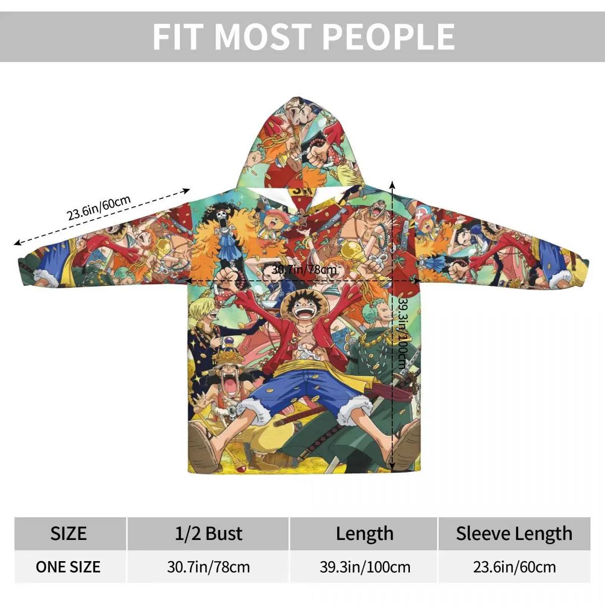 لوفي زورو توني تشوبر أنيمي بطانية كبيرة الحجم هوديي البلوز طويل الصوف مقنعين بطانية يمكن ارتداؤها مع جيب كبير #5