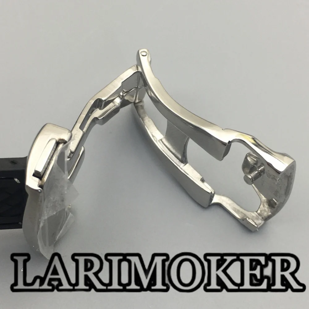 LARIMOKER 40MM Stainless Steel Watch NH35 Automatic Movement 6 O’clock Calendar Glass Back Cover Blue Green Dial Green Luminous