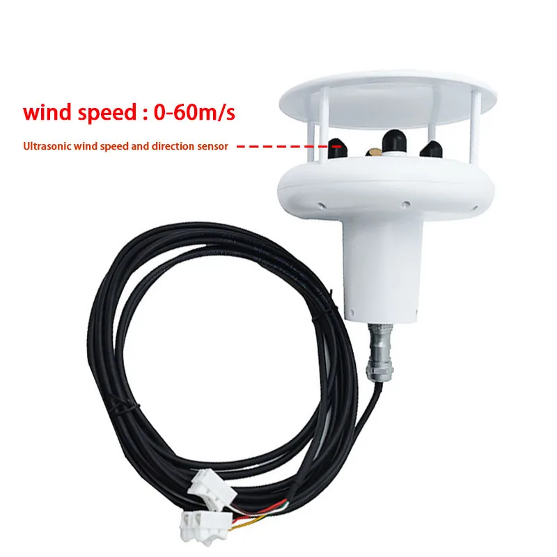 Low Price RS485 60m/s Wind Speed Wind Direction 2 In 1 Ultrasonic Weather Station Instrument Marine Anemometer Boat Anemometer