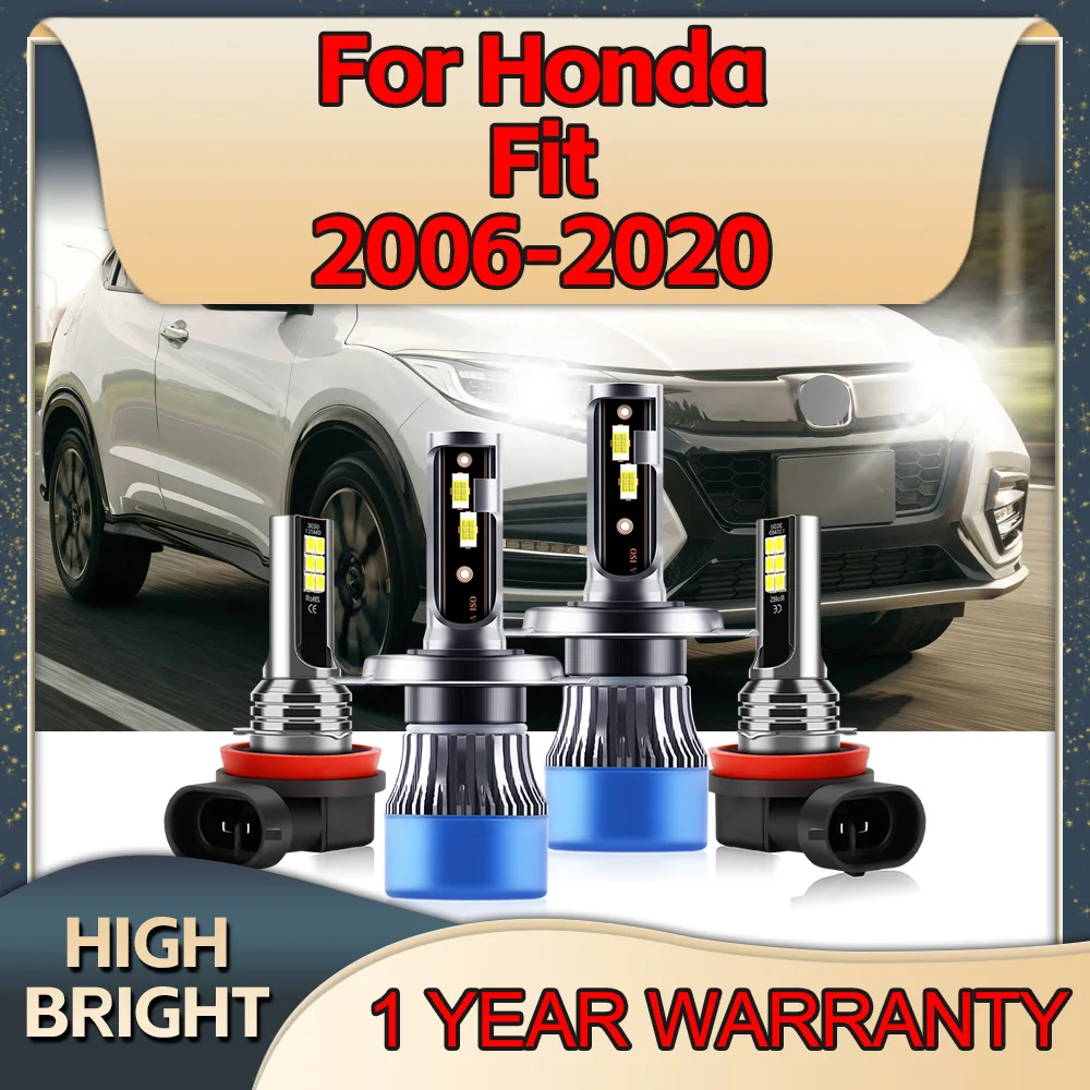 Farol de carro LED para Honda Fit, alta potência Auto Fog Light, H4, H11, 180W, 2006, 2007, 2008, 2009, 2010, 2011, 2012, 2013, 2014, 15 2020, 3 Unidades