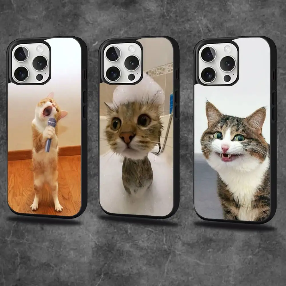 

Cute Funny Cat Meme Phone Case For iPhone 16,15,14,13,12,11,Pro,Max,Plus,Mini,SE4,E Magnetic Magsafe Wireless Charging