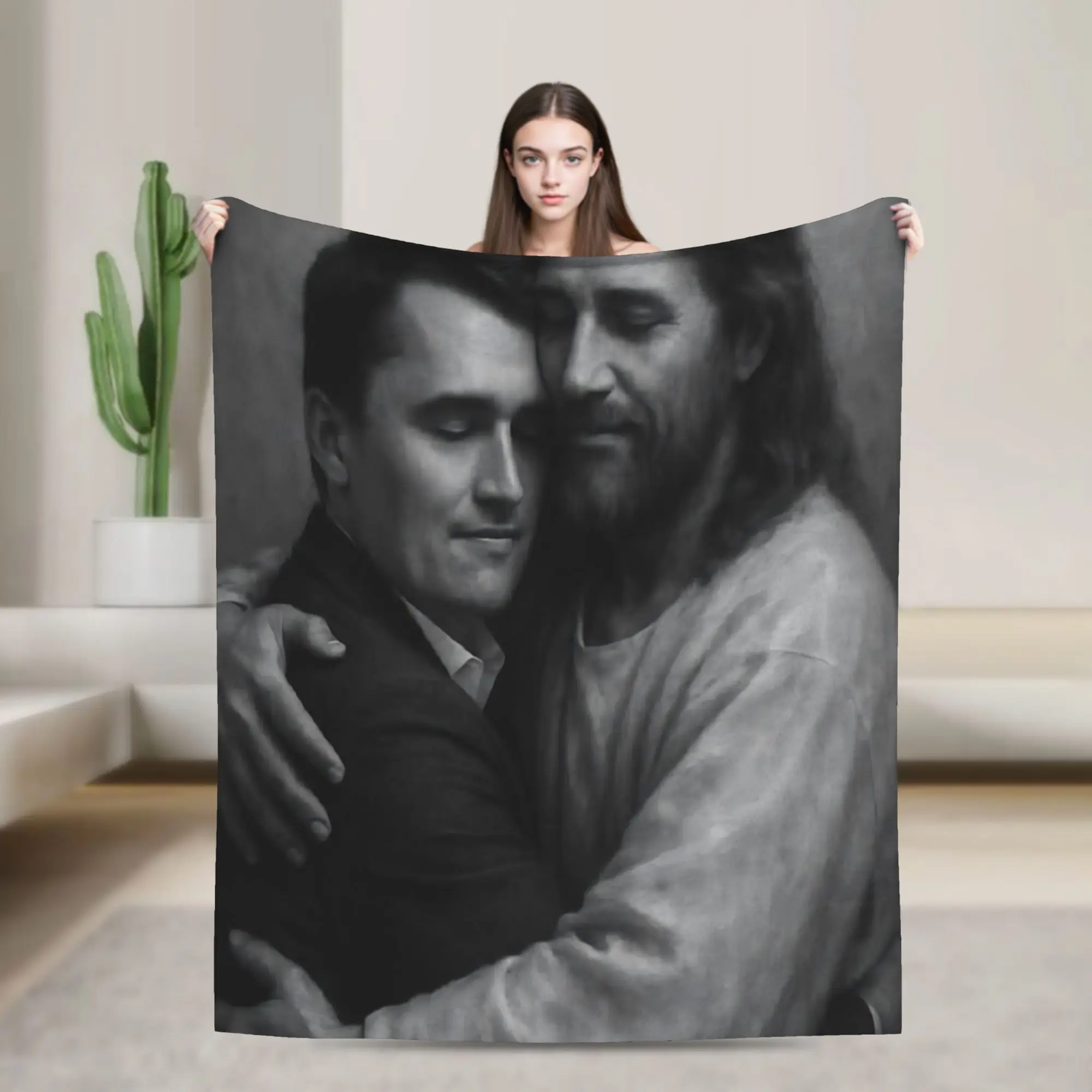 Charlie Kirk Embrace God Flannel Blanket  Super Soft Throw Blanket for Bedroom Travel Office Funny Bedspread Sofa Bed Cover