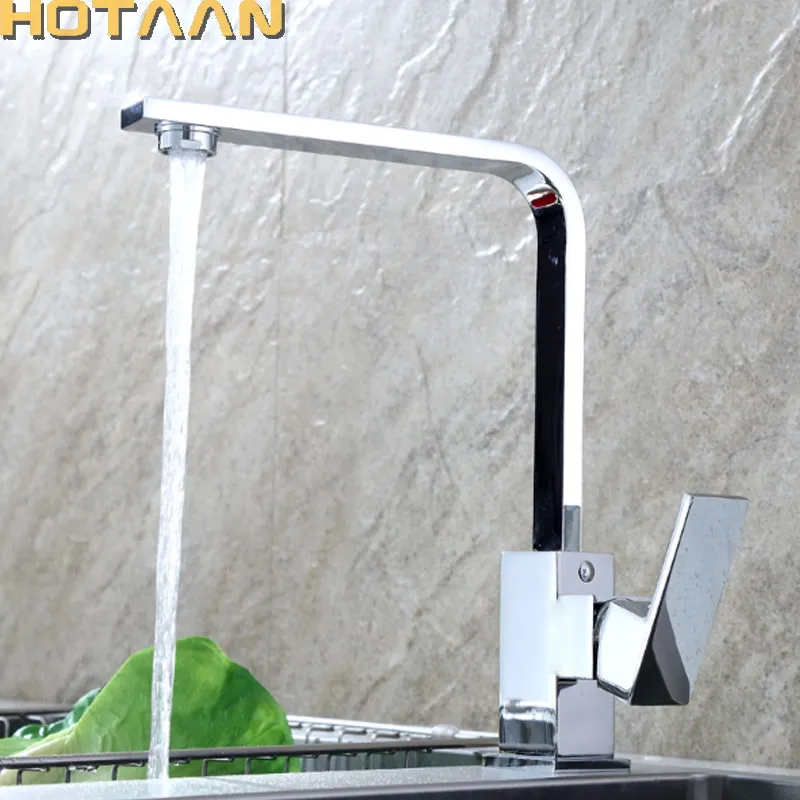 . Chrome Color Kitchen Faucet Brass Sink tap ,Kitchen mixer,square swivel Kitchen Faucets, torneira YT-6016