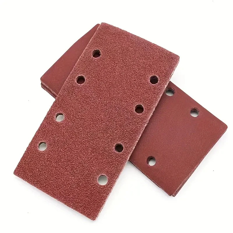 20pcs 8-Hole Rectangular Premium Flocked Sandpaper Sheets, Self-Adhesive, 185X93mm - Assorted Grits (60-600) For Air Grinders