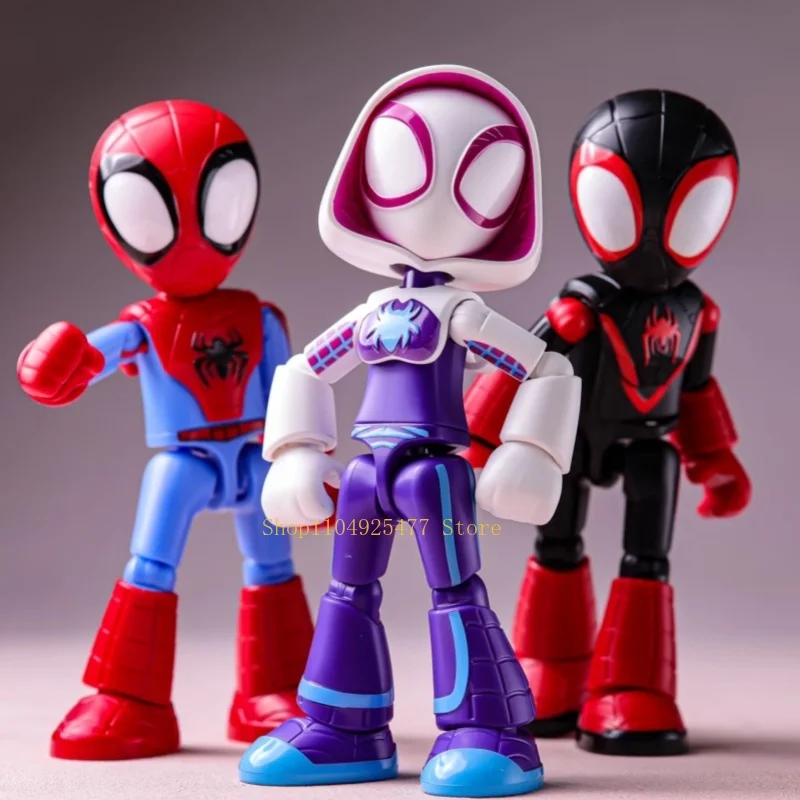 Blokees Building Blocks The Amazing Spider-Man Miles Morales Gwen Black Panther Action Figure Anime Model Doll Kids Toy Gifts
