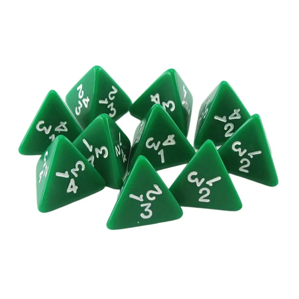 

Set of 10 Painted D4 Educational Supply Props Party Favors Role Playing