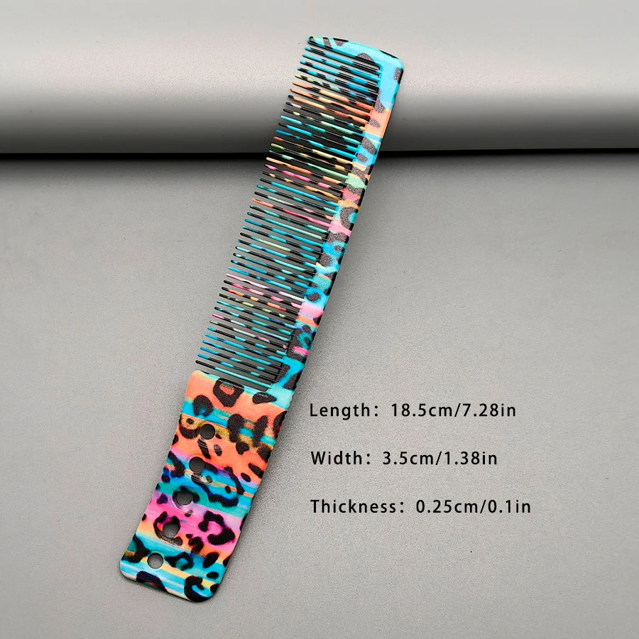 6Pcs Colorful Patterned Combs, Salon-Specific Hair Cutting Combs, Men's Hair Combs, Rat Tail Combs, Pompadour Combs, Wide Tooth Combs, Essential Hairdressing Cutting Comb Set for Hairstylists, Styling Combs