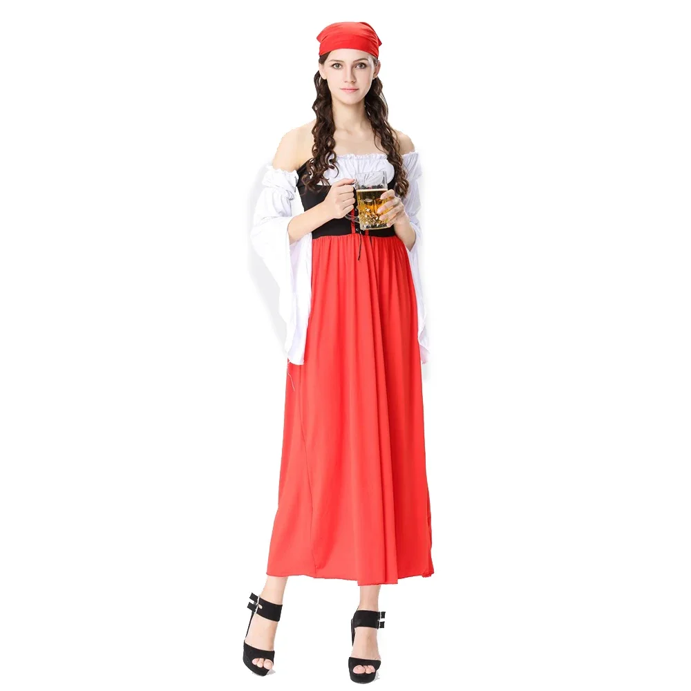 

Hot Sexy red Beer Costume Girl Wench Maiden Costume cosplay German Oktoberfest Costume Fancy Dress