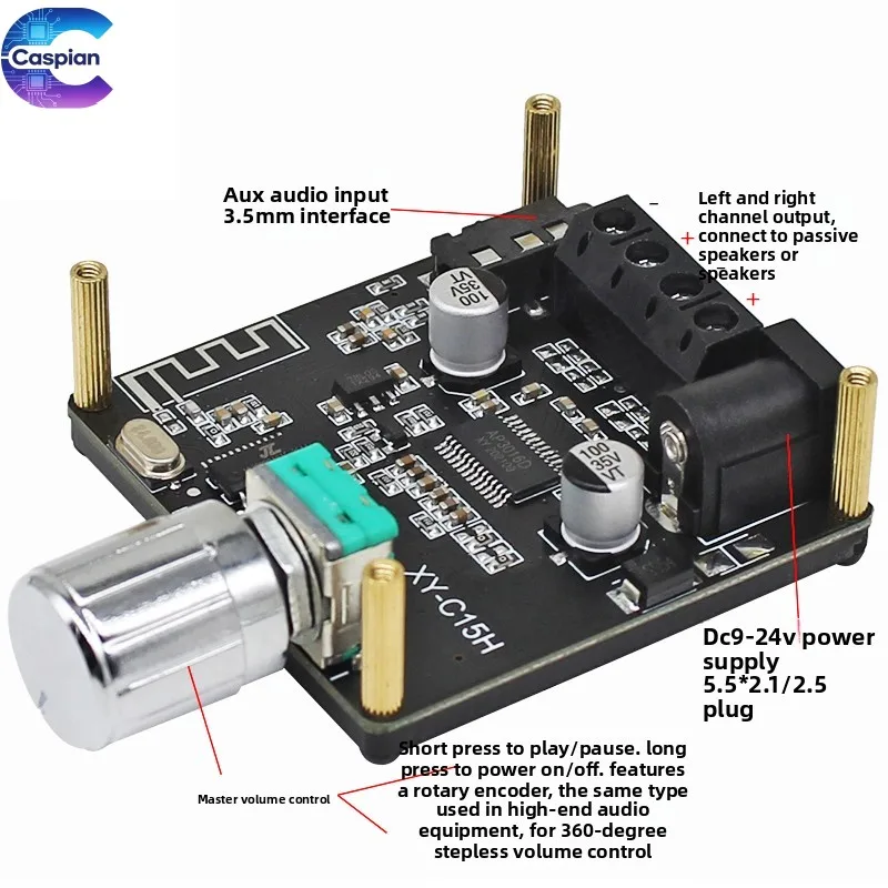 Mini Bluetooth 5.0 Digital Amplifier Board 2*20W Hi-Fi Stereo DIY Speaker Box Speaker Modification Module