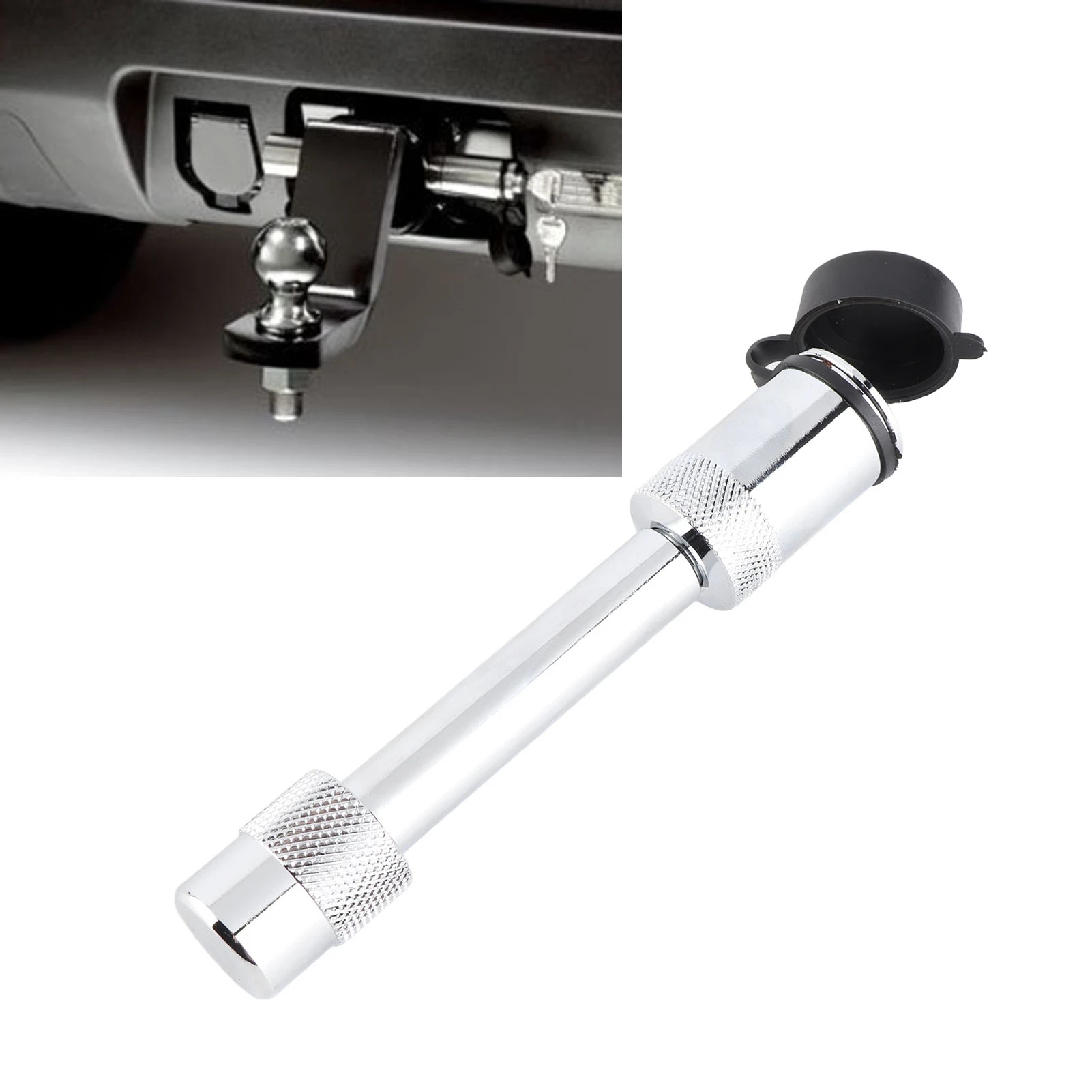 

Буксировочный сцепный приемник Замок сцепного устройства прицепа Замок 5/8-дюймовый штифт Буксировочный штифт из нержавеющей стали со штангой с 3 ключами