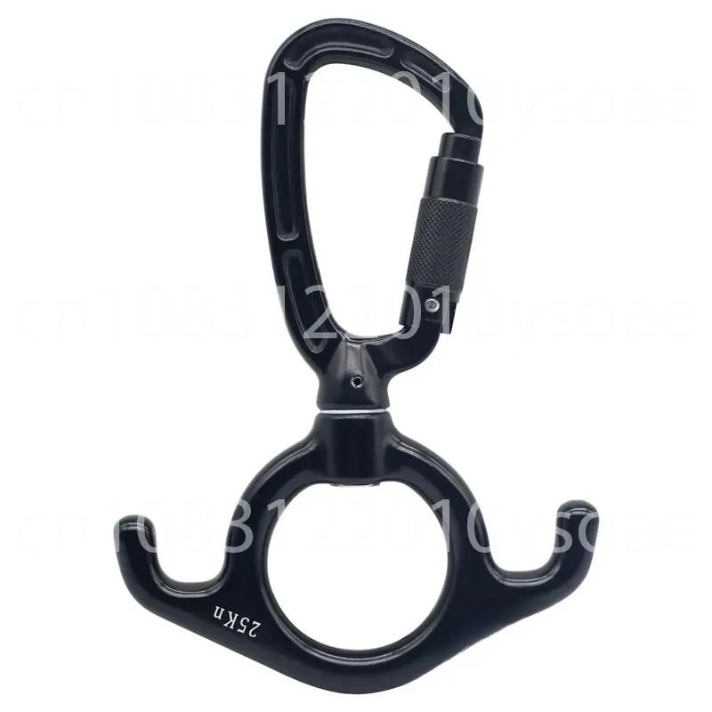 Aerial Yoga Hammock Accessories Horn-Shaped Figure-8 Ring Single-Point Swivel 25 KN Satin Fabric Accessories Hooks