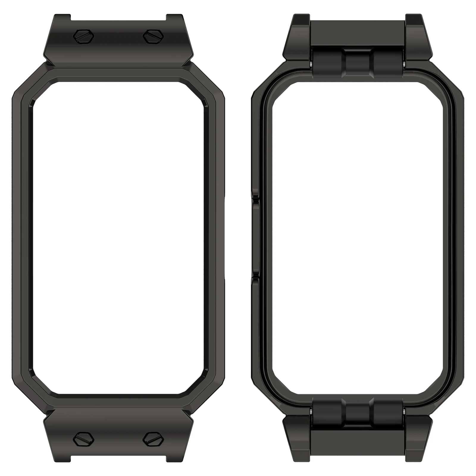 

Для Huawei Band 10/9/8 металлический корпус для часов квадратной формы, защитный чехол, внутренняя часть 12 мм - черный